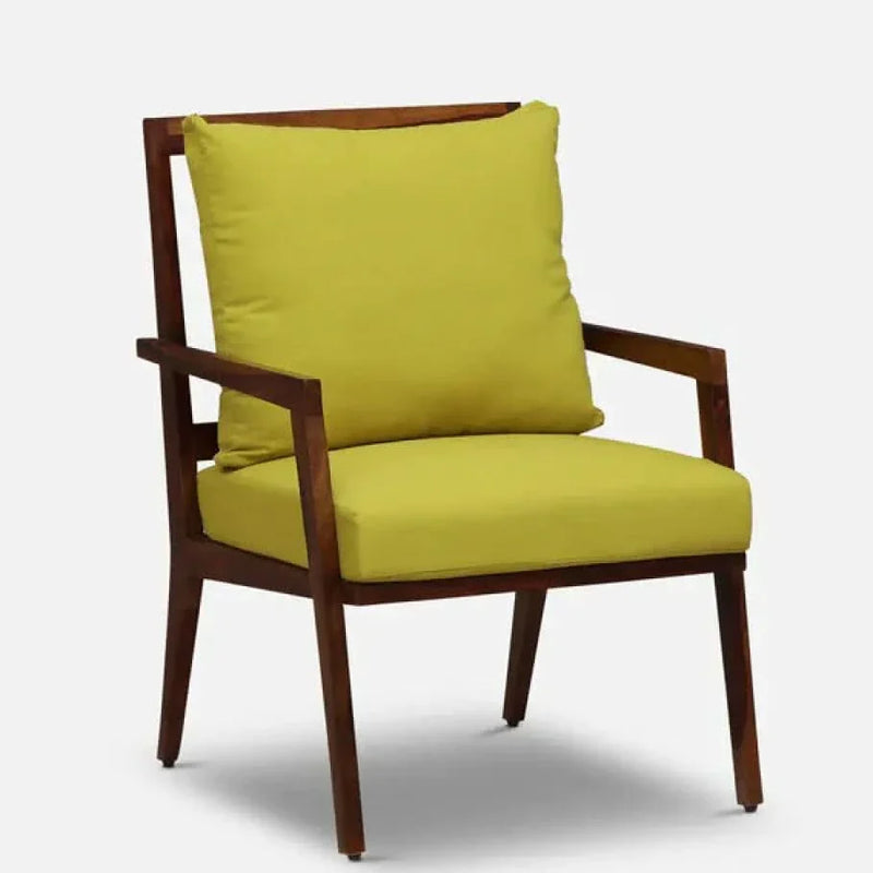 Solid Wood Armchair in Rustic Teak Finish