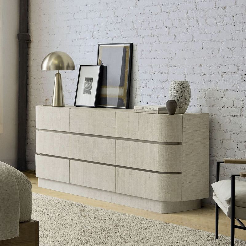 Kelfornia Painted Raffia 9-Drawer Dresser (76") - Craft Decor