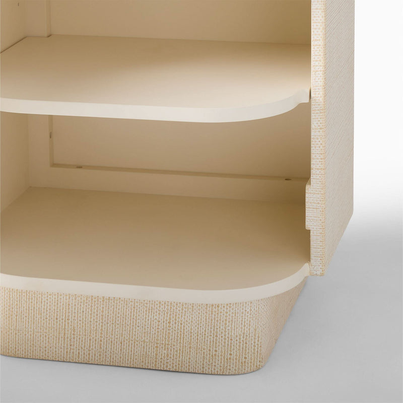 Siraazan Painted Raffia Bedside Table - Craft Decor