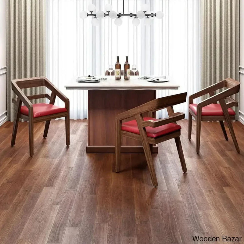 Sophia 4 Seater Premium Dining Set With Marble Top