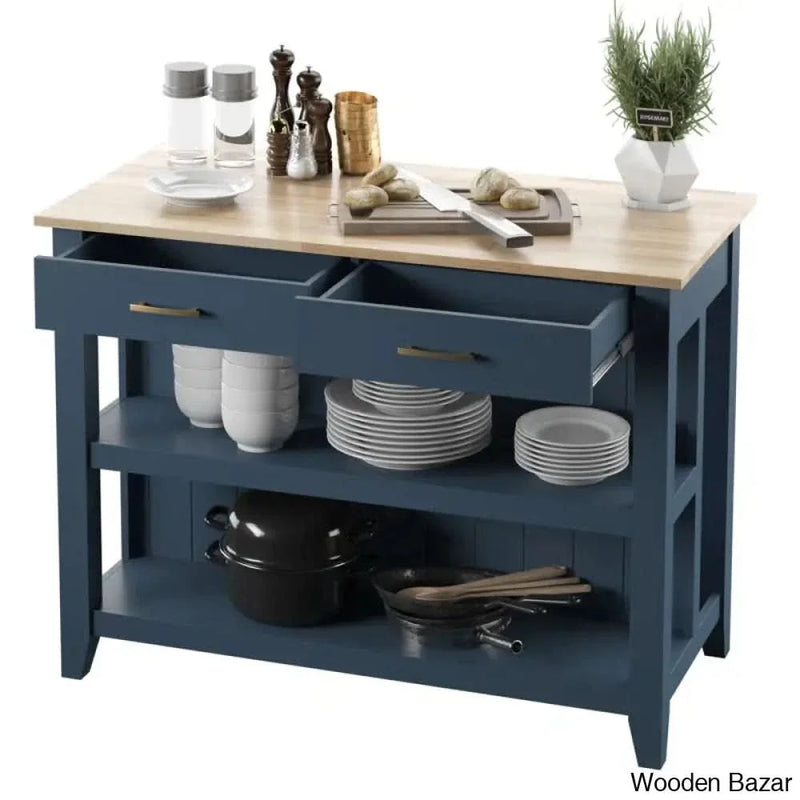 Spence Wood Kitchen Island Set Kitchen trolley cart cabinet kitchen island with storage