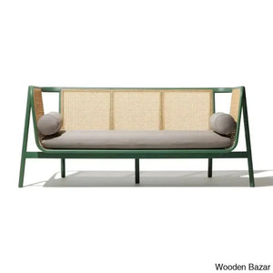 Sriner Modern Cane Rattan 3 Seater Sofa For Odern Living - Wooden Bazar