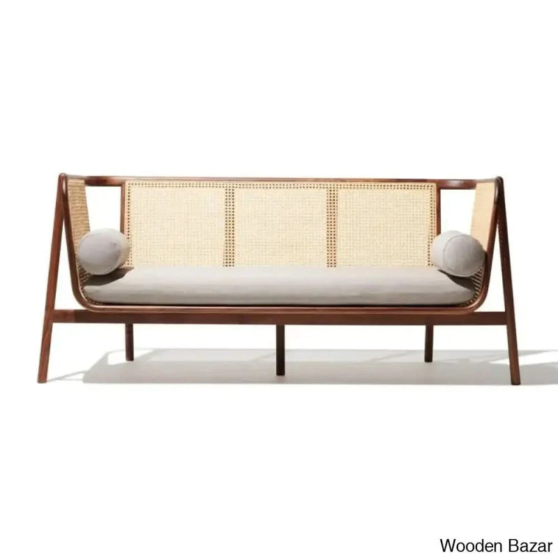 Sriner Modern Cane Rattan 3 seater Sofa For  modern Living - Wooden bazar