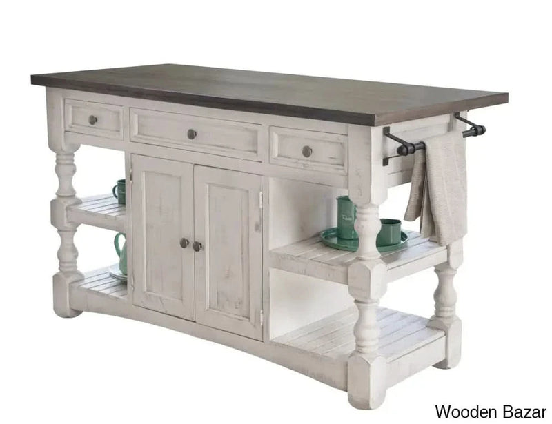 Stonegate Solid Wood Kitchen Island Kitchen trolley cart cabinet kitchen island with storage