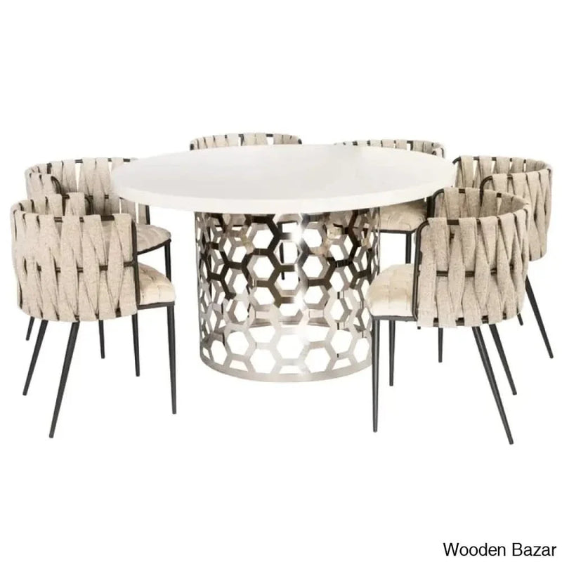 Superior New 6 Seater Pedestal Dining Table Set - Craft Decor
