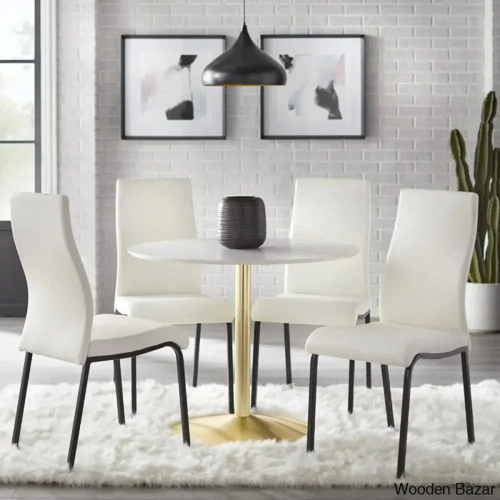Swarg Modern Pedestal Dining Table Set - Craft Decor 4 Seater