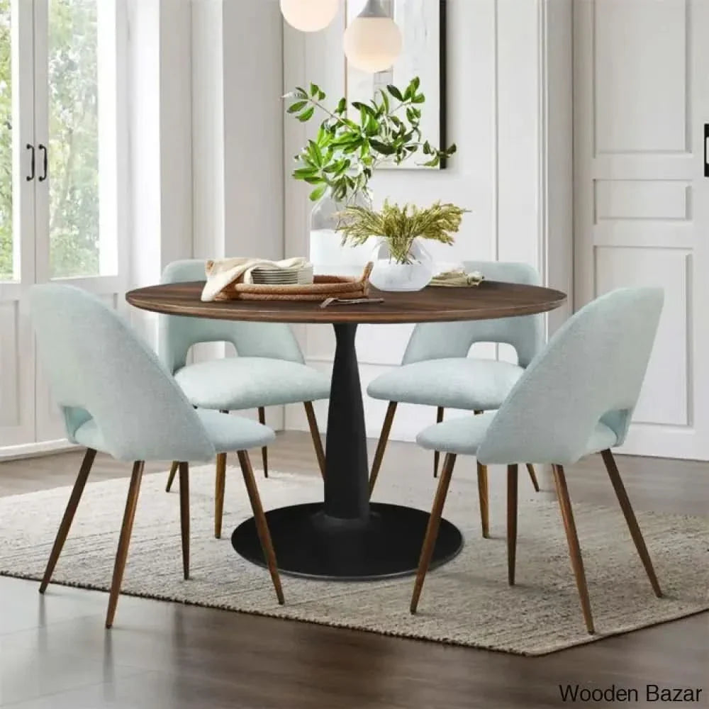 Syster Latest 4 Seater New Pedestal Dining Set - Craft Decor Turquoise