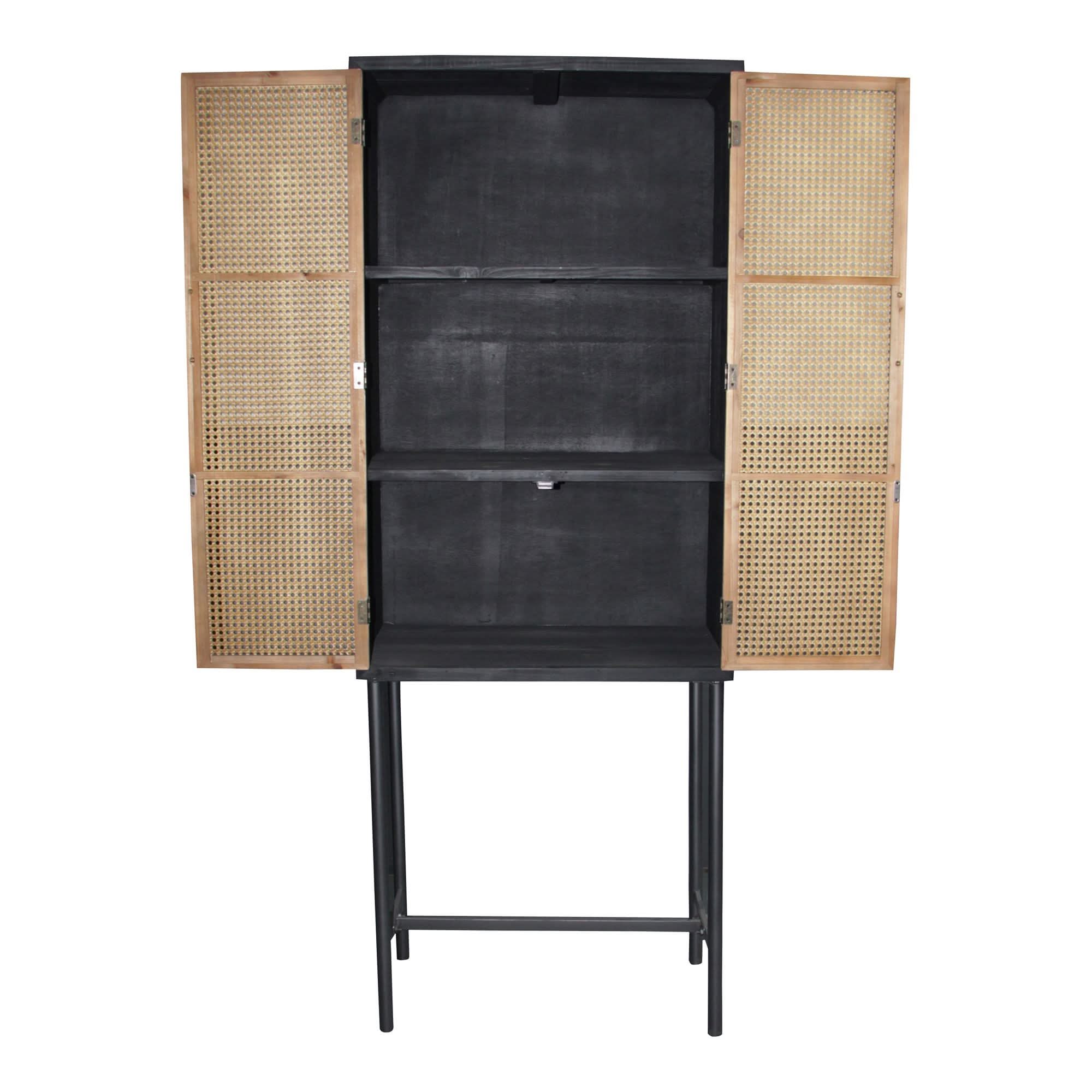 Heppix Tall Woven Cabinet - Craft Decor