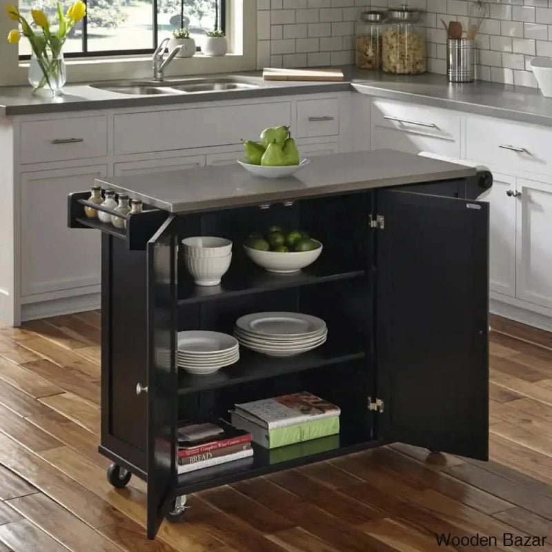 Taniha Kitchen Cart Kitchen trolley cart cabinet kitchen island with storage