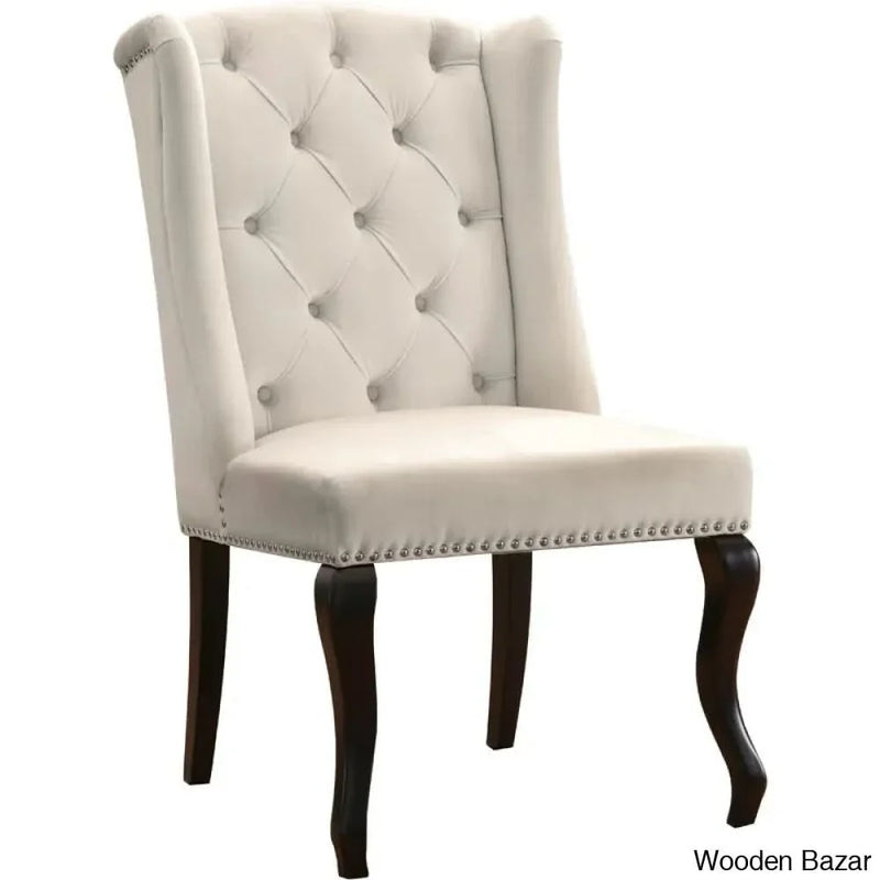 Tauber Tufted Velvet Side Chair in Medium Gray (Set of 2)