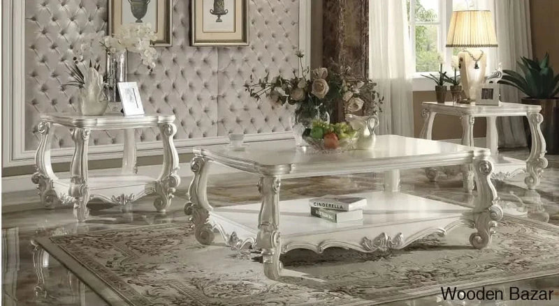 Thebwes Coffee And Center Table Bone White