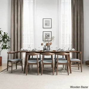 Thornton Modern 8 Seater Solid Wood Dining Set - Craft Decor Gray