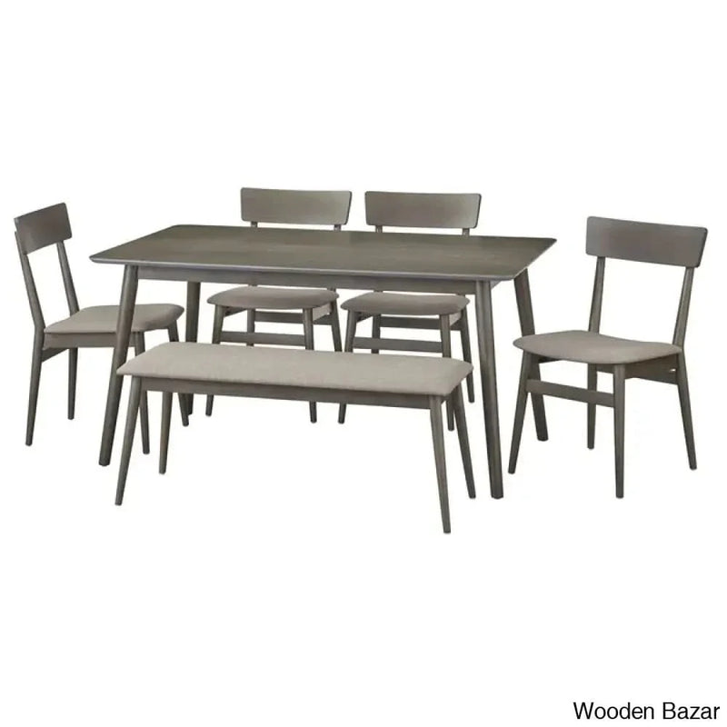 Tobin Stylish Wooden 5 Seater Dining table set - Craft Decor