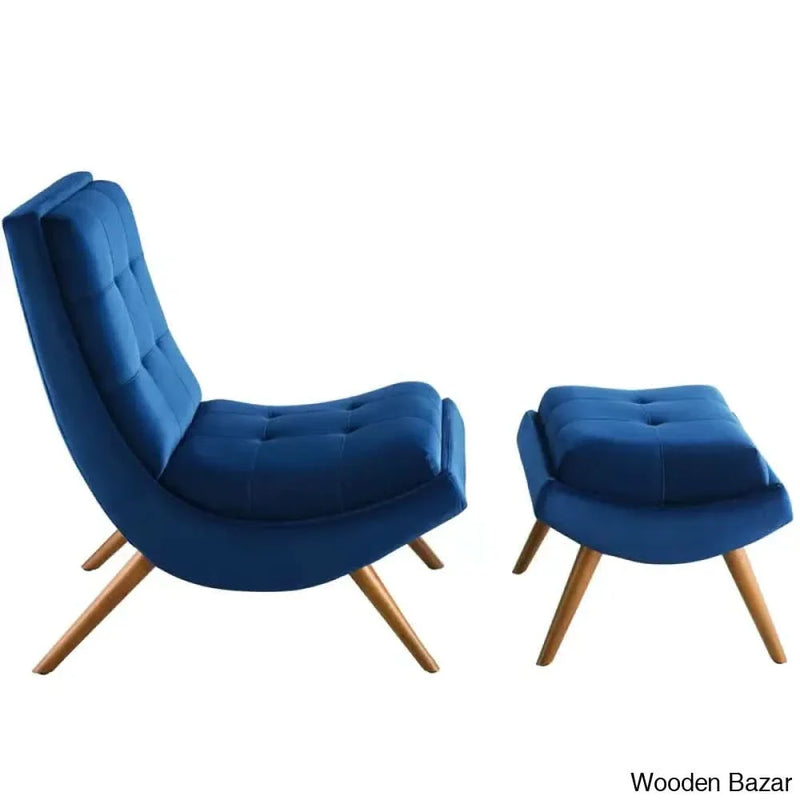 Tomah 26'' Wide Tufted Velvet Lounge Chair and Ottoman