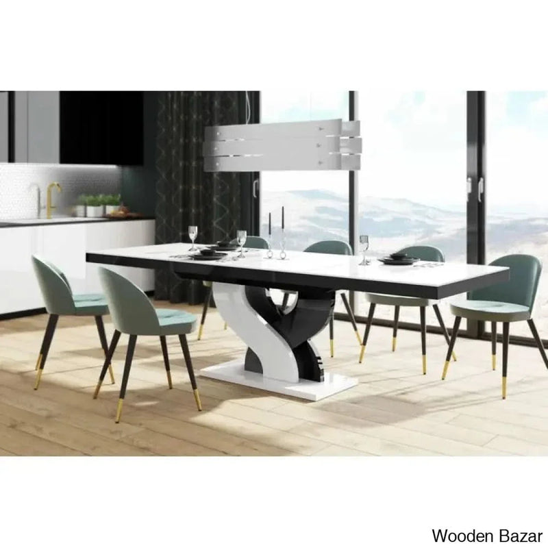 Torent New 6 Seater Extendable Pedestal Dining Set - Craft Decor
