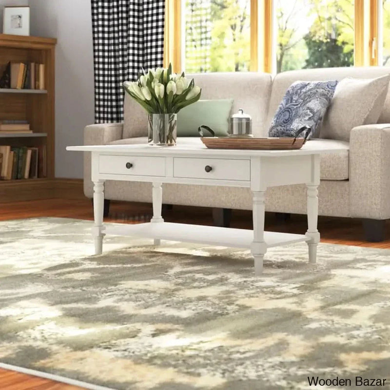 Tuoi Solid Wood Coffee and Center Table