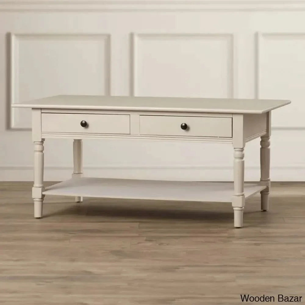 Tuoi Solid Wood Coffee And Center Table Vintage Gray