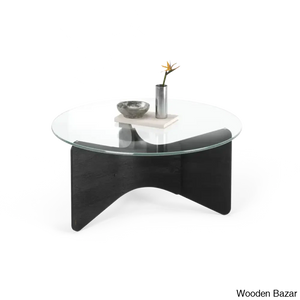 Umba Glass Top Coffee And Center Table Black