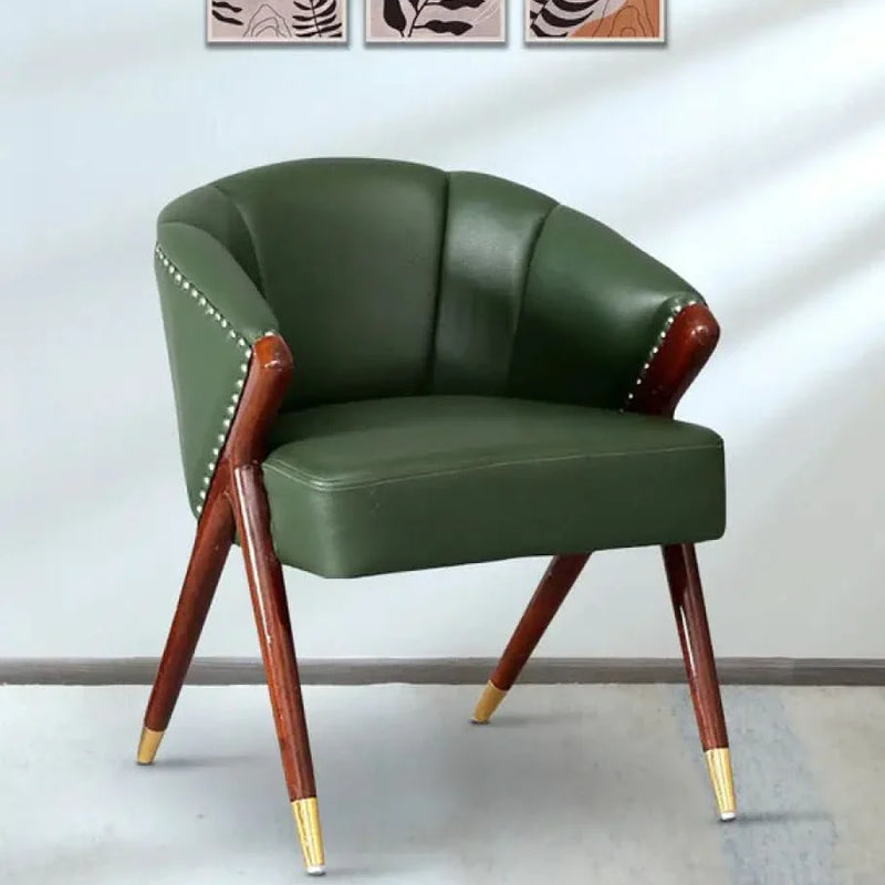 Upholstered Armchair In Green Colour - Craft Decor