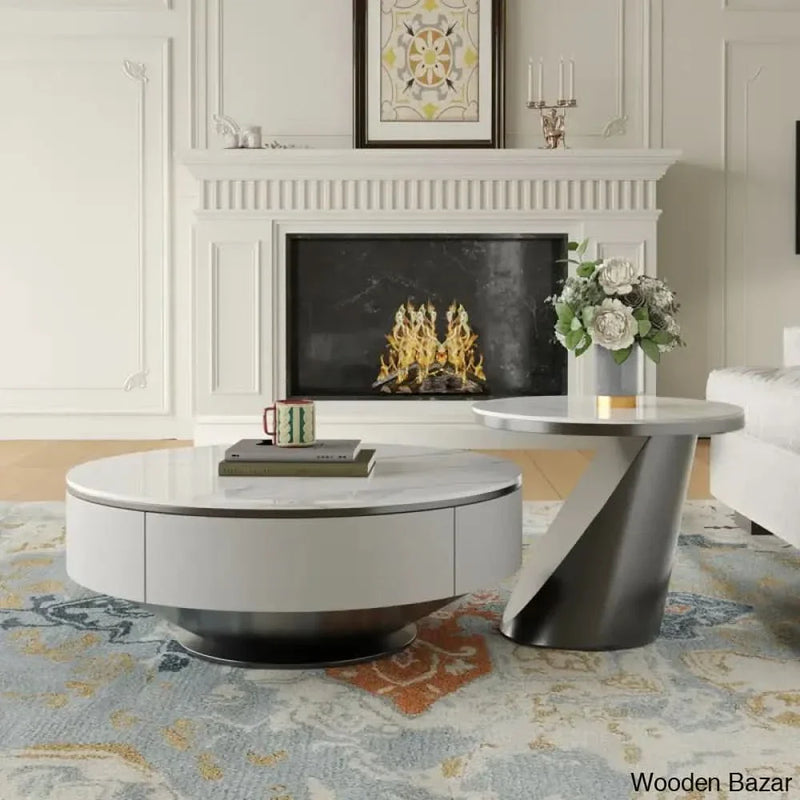 Usher Stone Top Nesting Coffee Table and center table