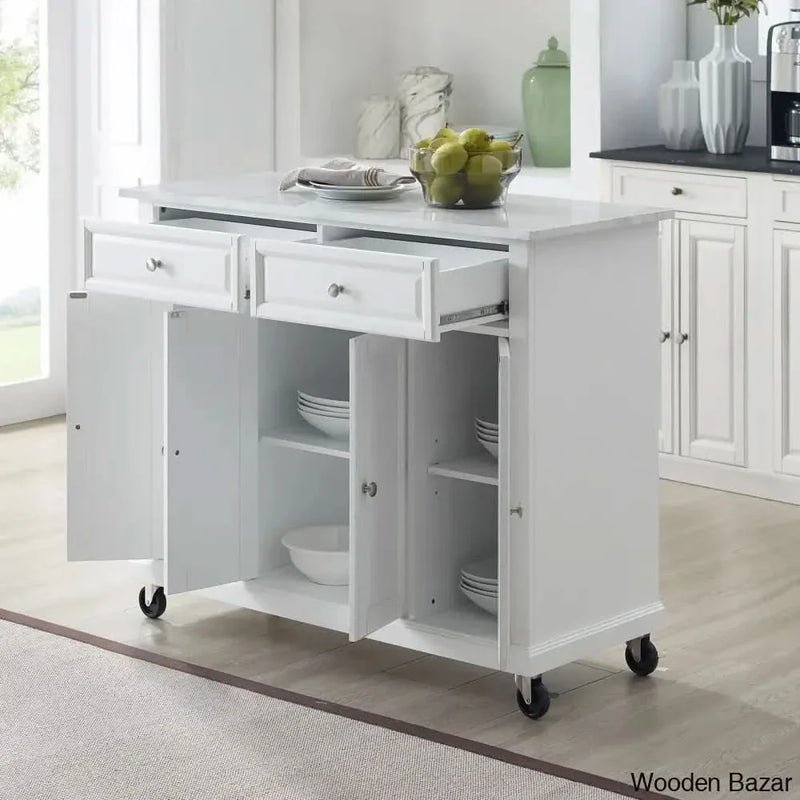Vantrice Kitchen Island Kitchen trolley cart cabinet kitchen island with storage