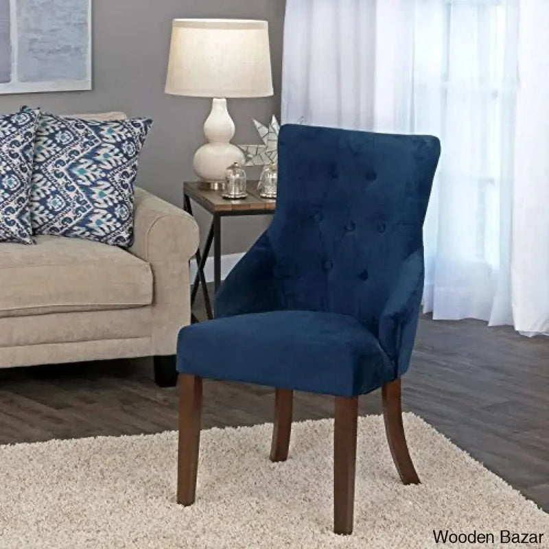 Velvet Tufted Wingback Accent Dining Chair - Craft Decor