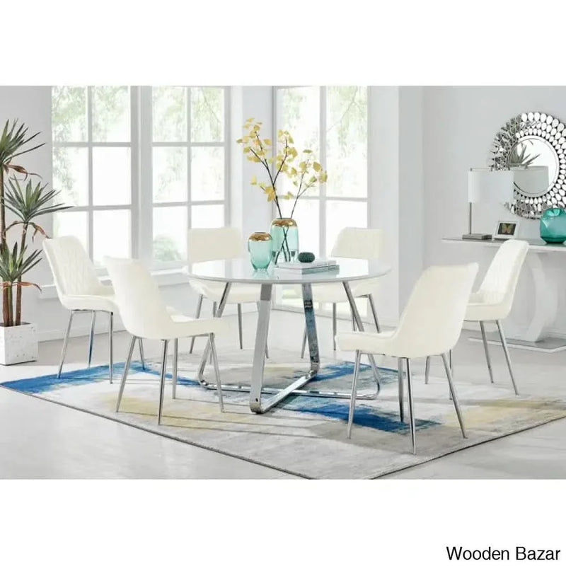 Vermacili Luxury 6 Seater Dining Table Set - Craft Decor