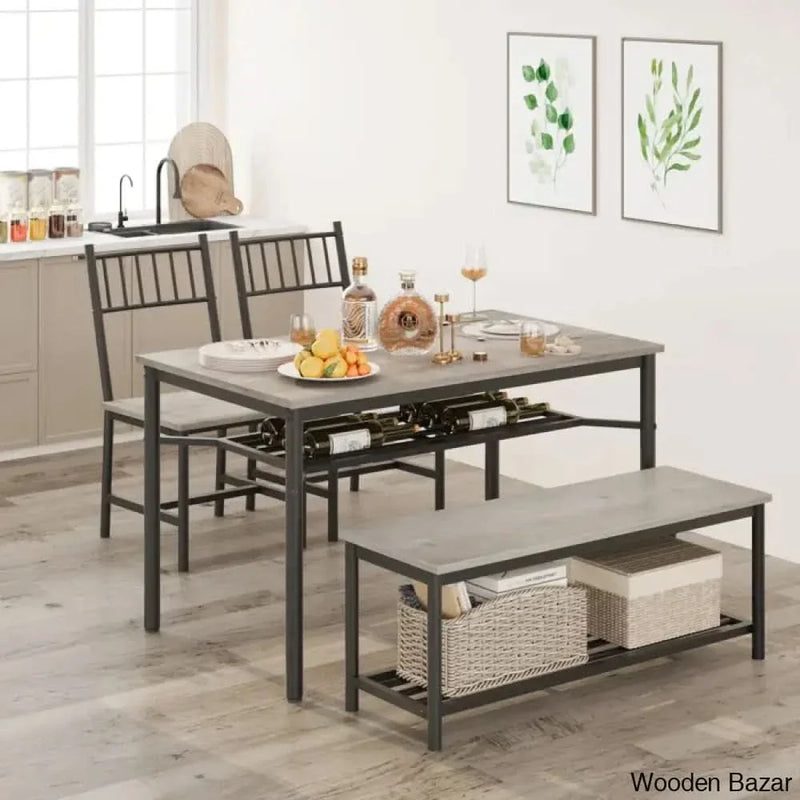 Versatile Rectangular Dining Set Modern, Farmhouse, Rustic, and Industrial Style for 4