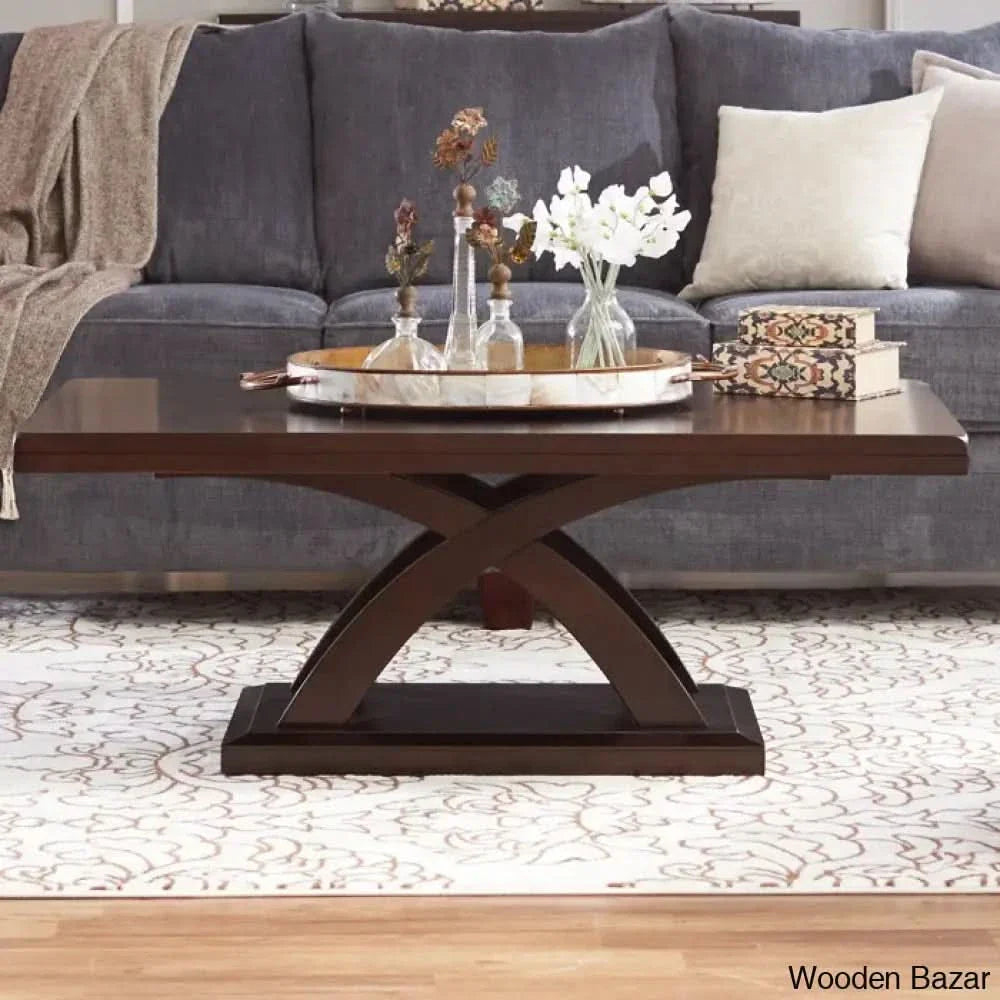 Vinny Coffee And Center Table - Craft Decor Dark Cherry