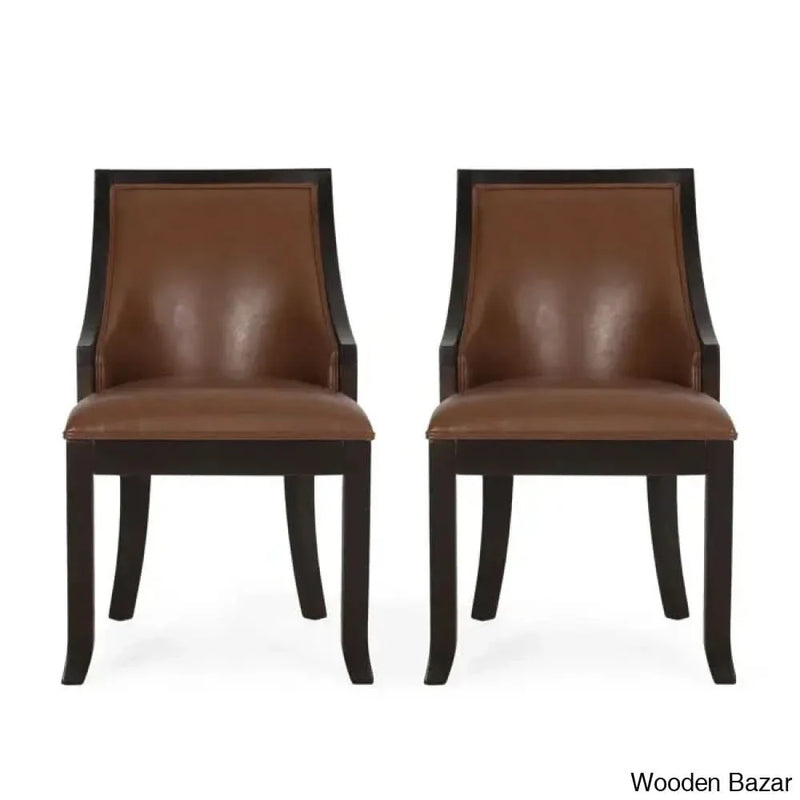 Volcity Latest (Set of 2) Birch Wooden Dining Chair - Craft Decor