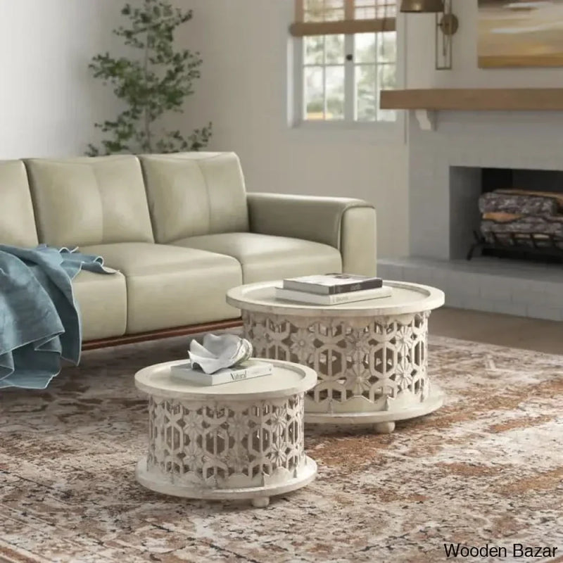 Weesner Solid Wood Nesting Coffee and center Table