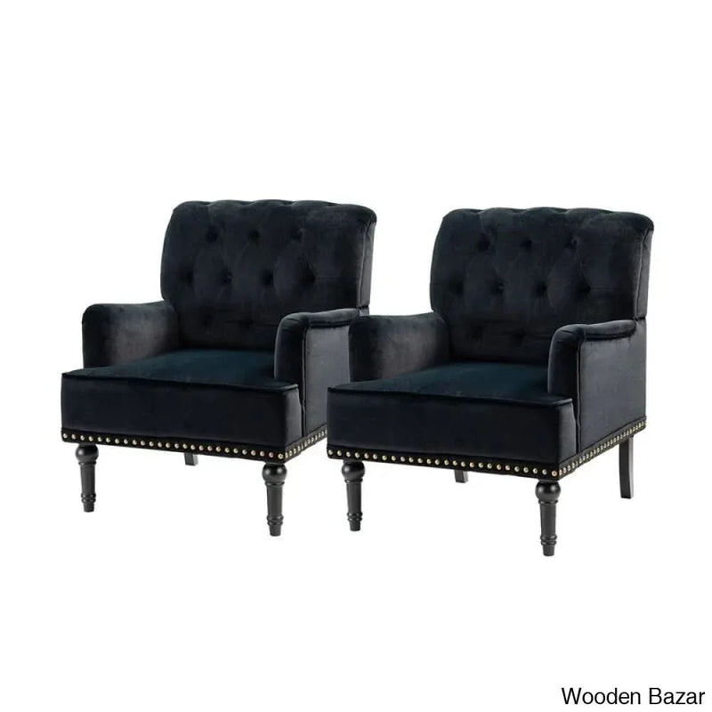 Wide Tufted Armchair (Set of 2)