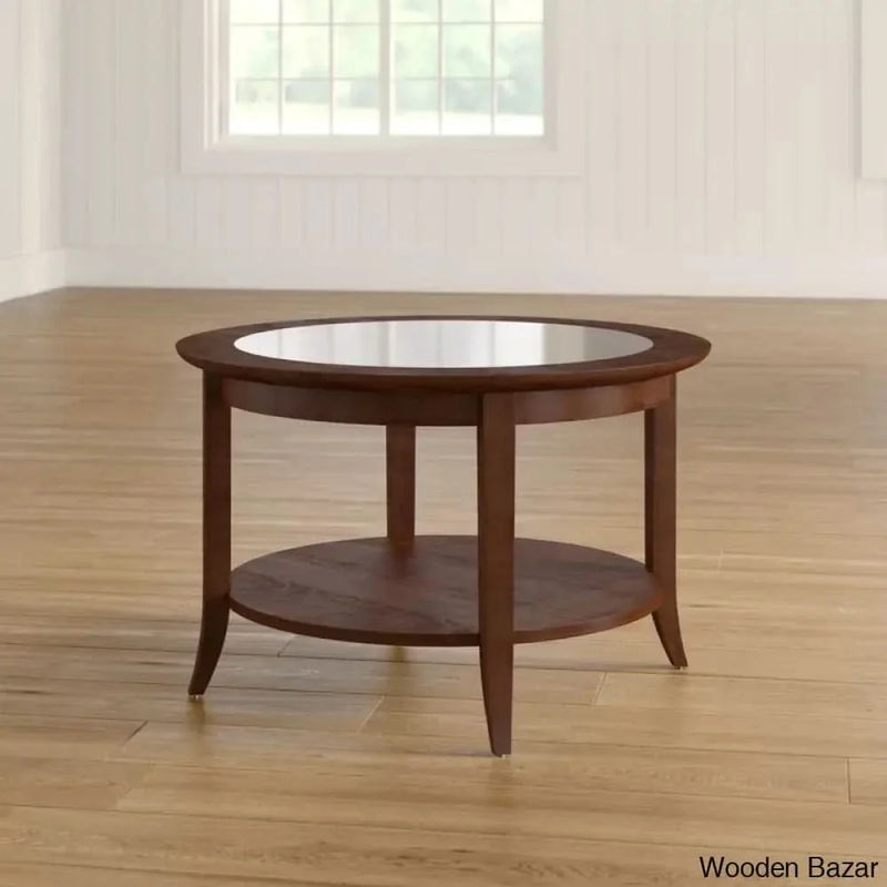 Wilfredon Round Solid Wood Coffee Table in Chocolate Oak Coffee and Center Table