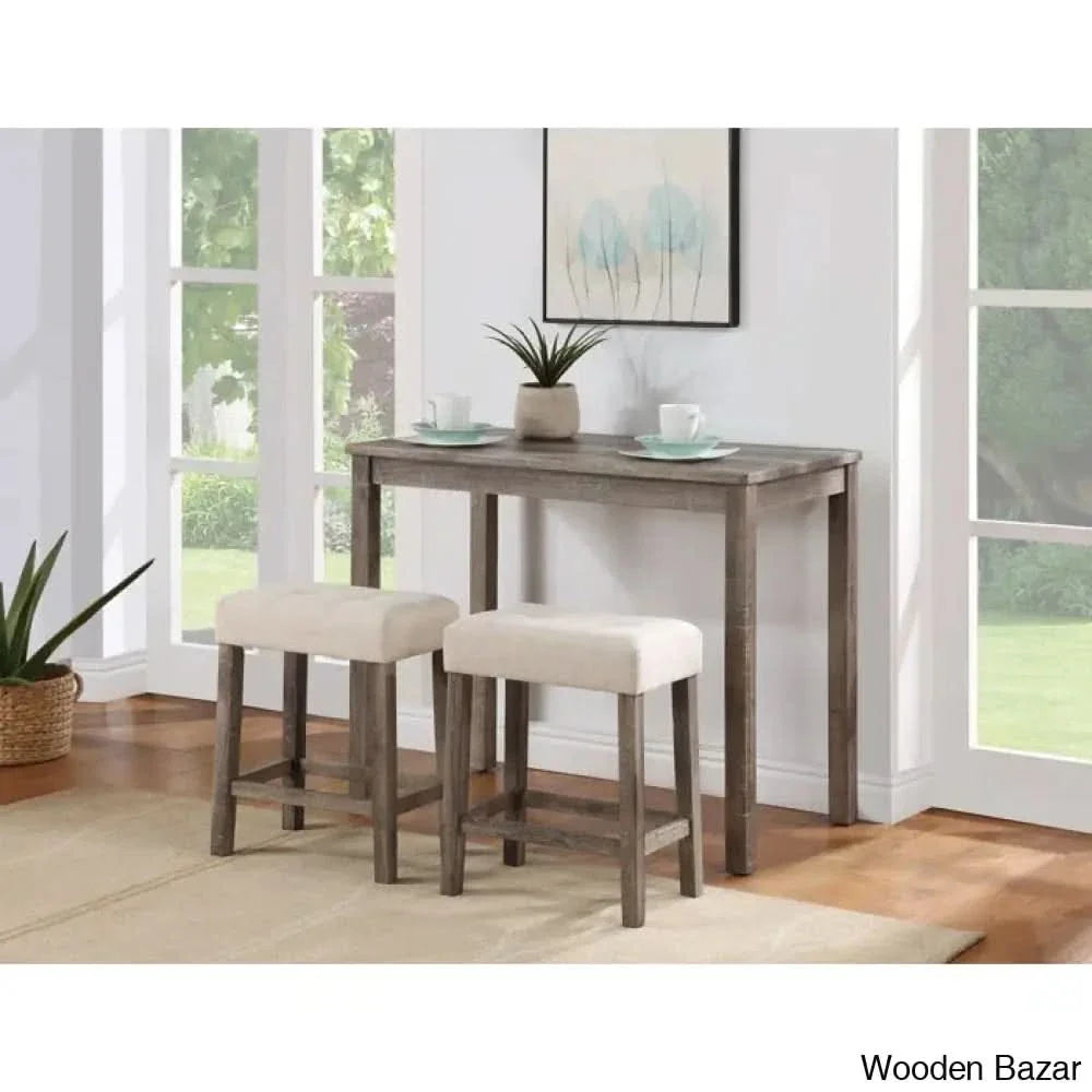 Winshild New 2 Seater Solid Wood Dining Set - Craft Decor Brown