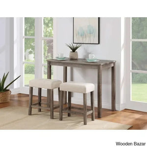 Winshild New 2 Seater Solid Wood Dining Set - Craft Decor Brown