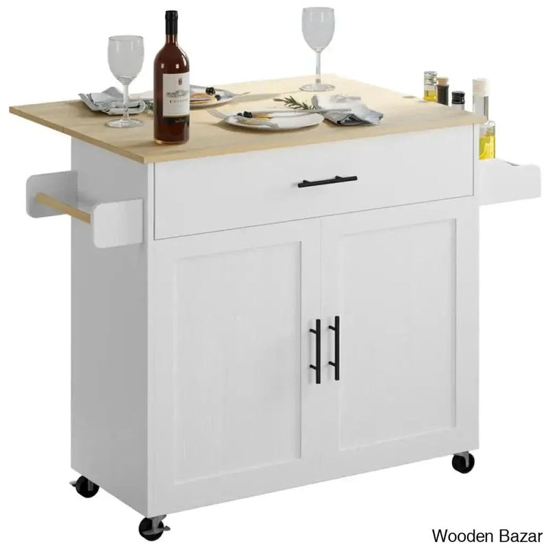 Wood Kitchen Island Kitchen trolley cart cabinet kitchen island with storage