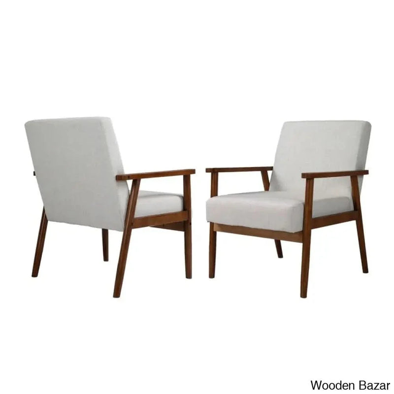 Wooden Arm Chair Lounge Chairs For Living Room With Modern Velvet Fabric.
