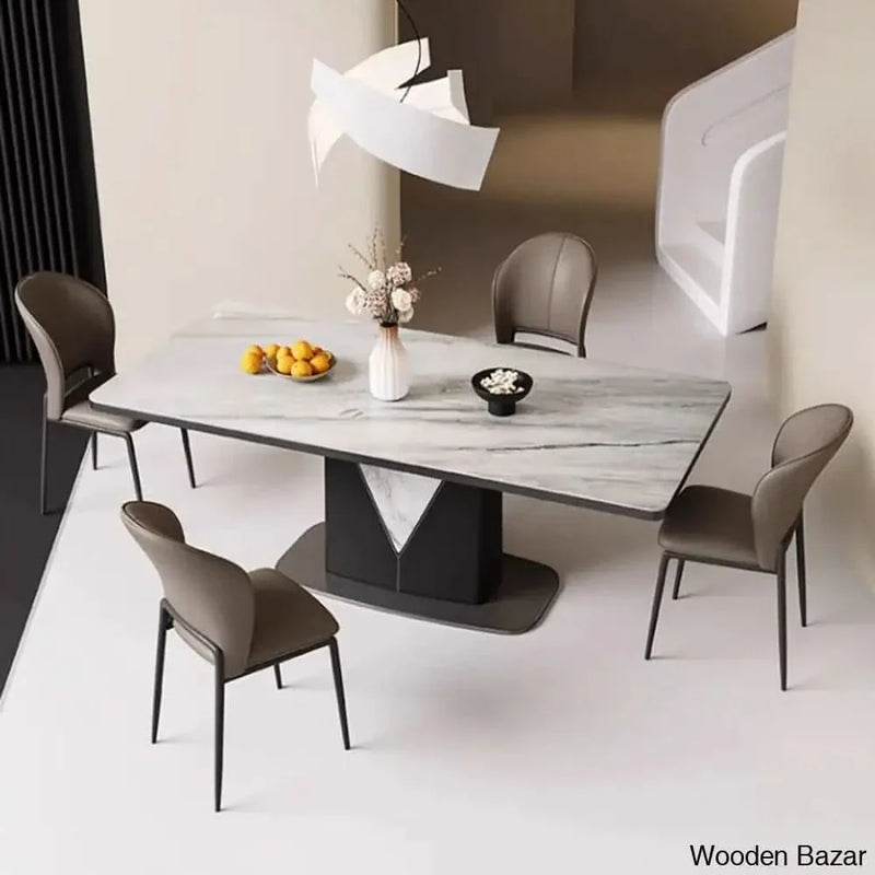 Craft Decor 5 Piece Pedestal Dining Set