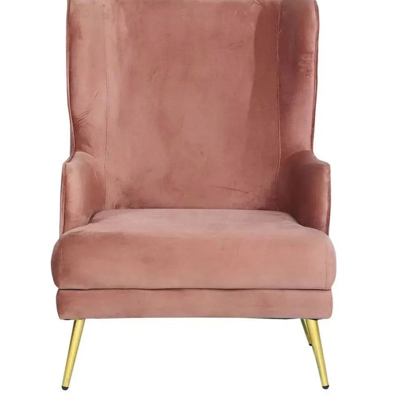 Craft Decor Barrio Wing Chair in Velvet Blush Pink Colour