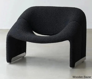 Craft Decor Modern White Boucle Accent Chair Lounge & Black