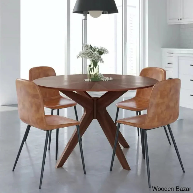 Craft Decor Shatzer 47.25'' Solid Oak Dining Table