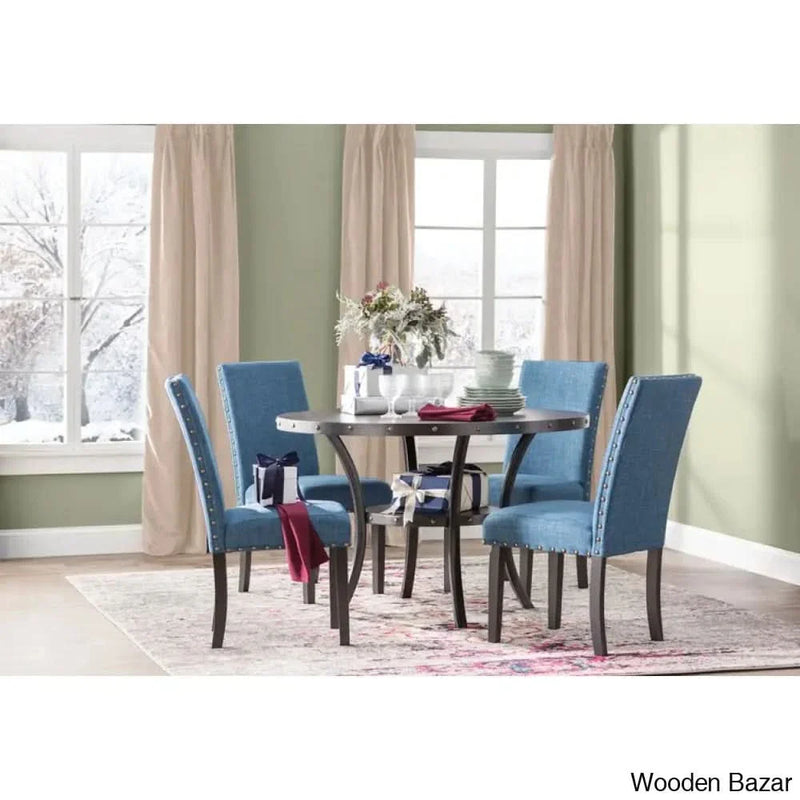 Craft Decor Steel Dining Table Set 4 seater Supreme Marble laminate