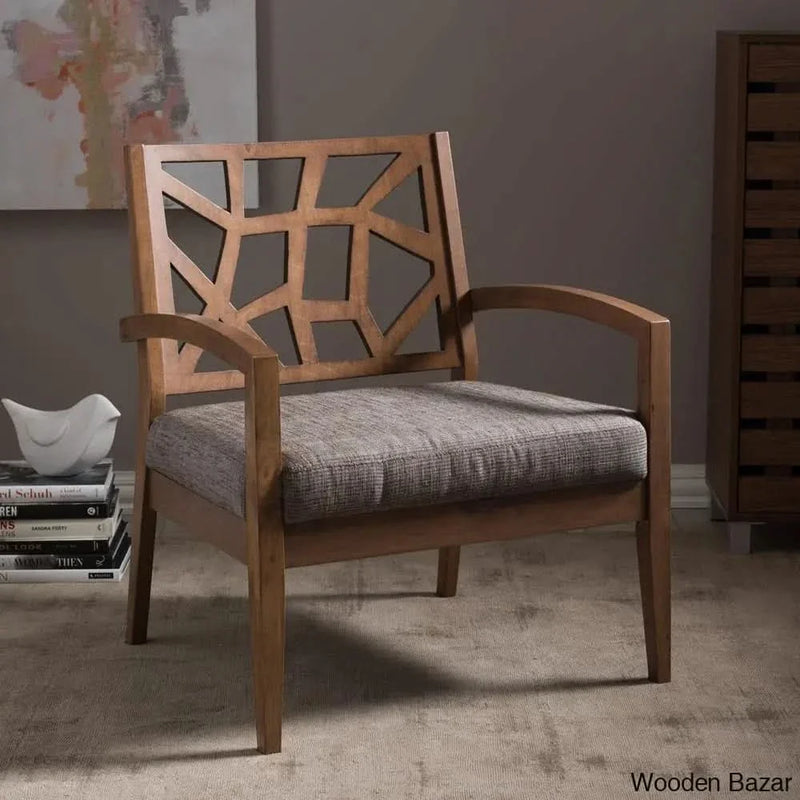 Craft Decor  Studio Jennifer Modern Lounge Chair with Grey Fabric Seat