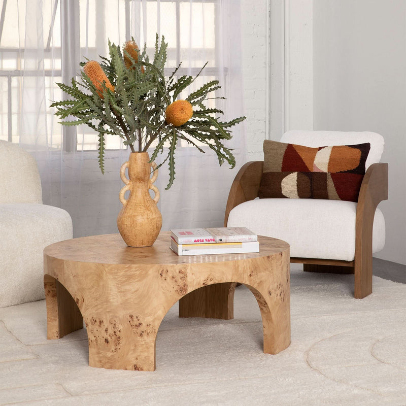 Tinlik Round Burl Coffee Table - Craft Decor