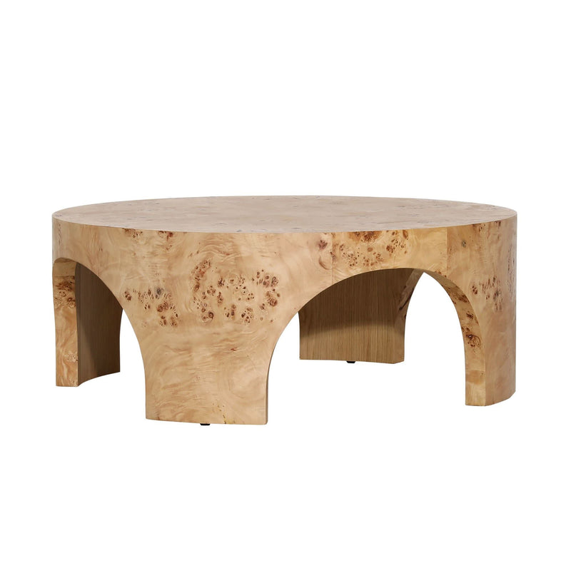 Tinlik Round Burl Coffee Table - Craft Decor