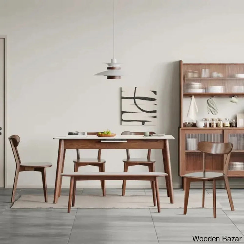 Zipend New 6 Seater Marble Top Dining Set Marble Top